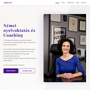 Andics Éva német nyelvtanár Budapest weboldal - 23 év tapasztalat nyelvvizsga felkészítés ECL Goethe ÖSD TELC - Farkas Márk webfejlesztés - Egyedi WordPress coaching honlap