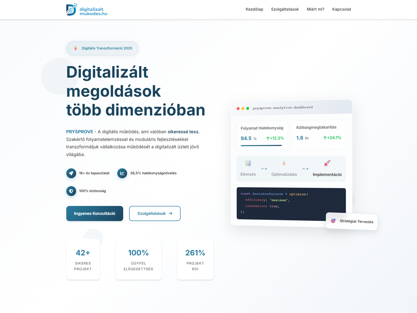 Digitalizált Működés projekt